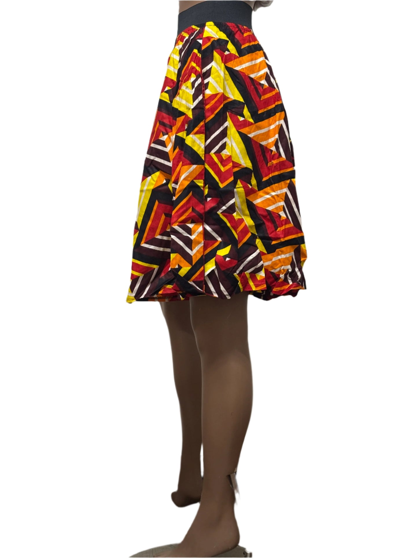 Seamless African pattern skirt with elastic waist