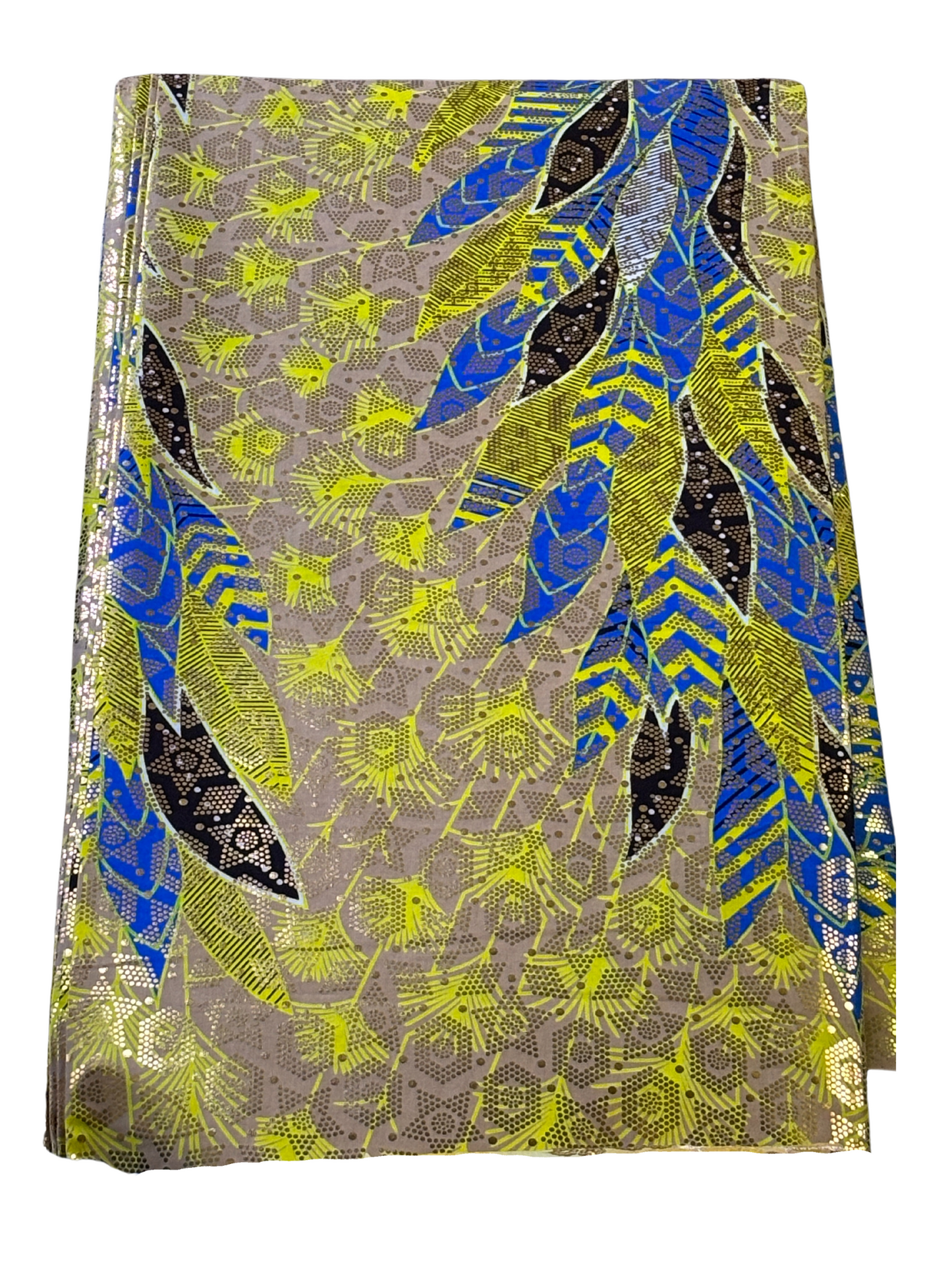 African print fabric with foil pattern
