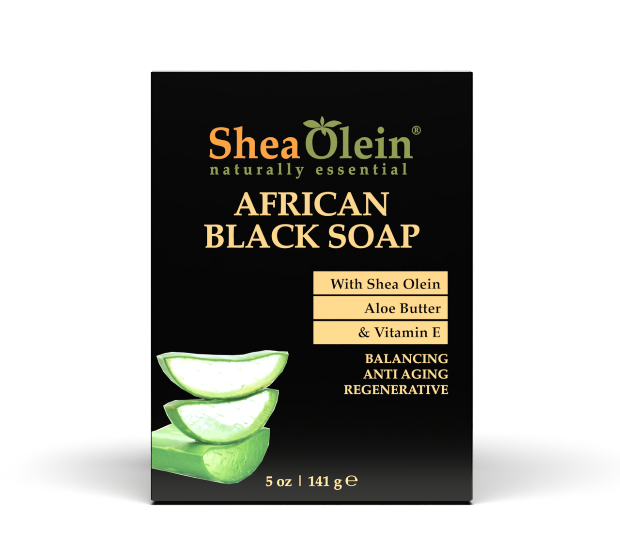 SheaOlein African Black Soap With Shea Olein Aloe Butter & Vitamin E 5oz