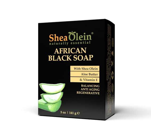 SheaOlein African Black Soap With Shea Olein Aloe Butter & Vitamin E 5oz