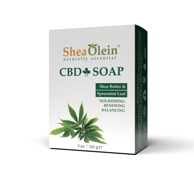 CBD Bar Soap with Shea Butter and Spearmint leaf 5oz