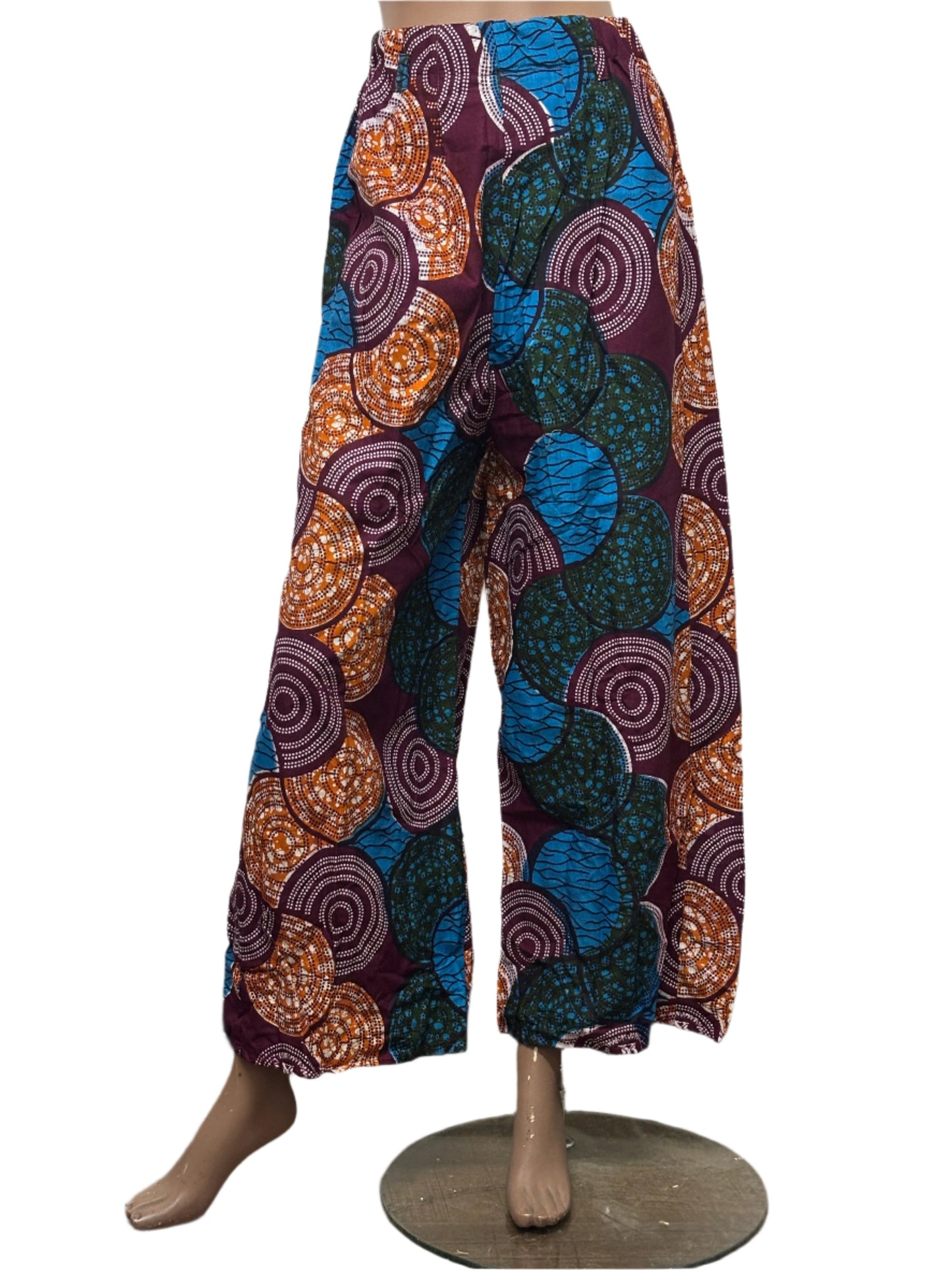 Women african pattern pants with pockets