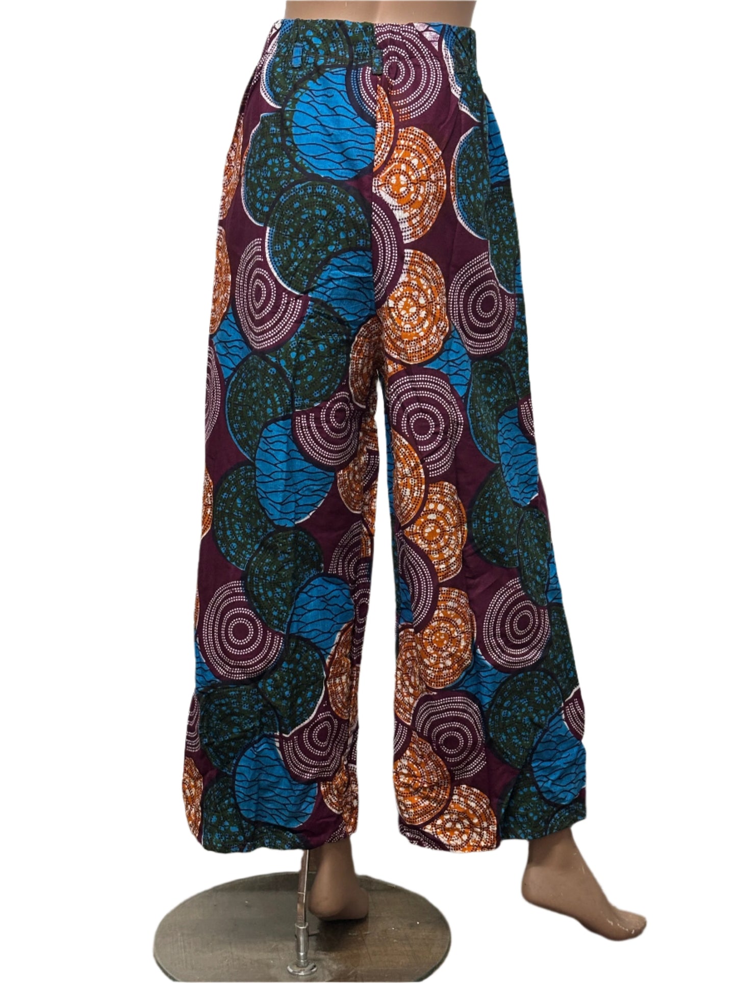 Women african pattern pants with pockets