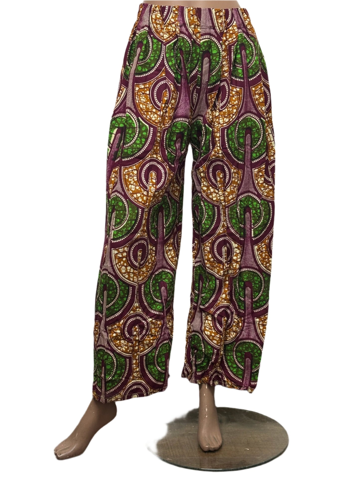 Women african pattern pants with pockets