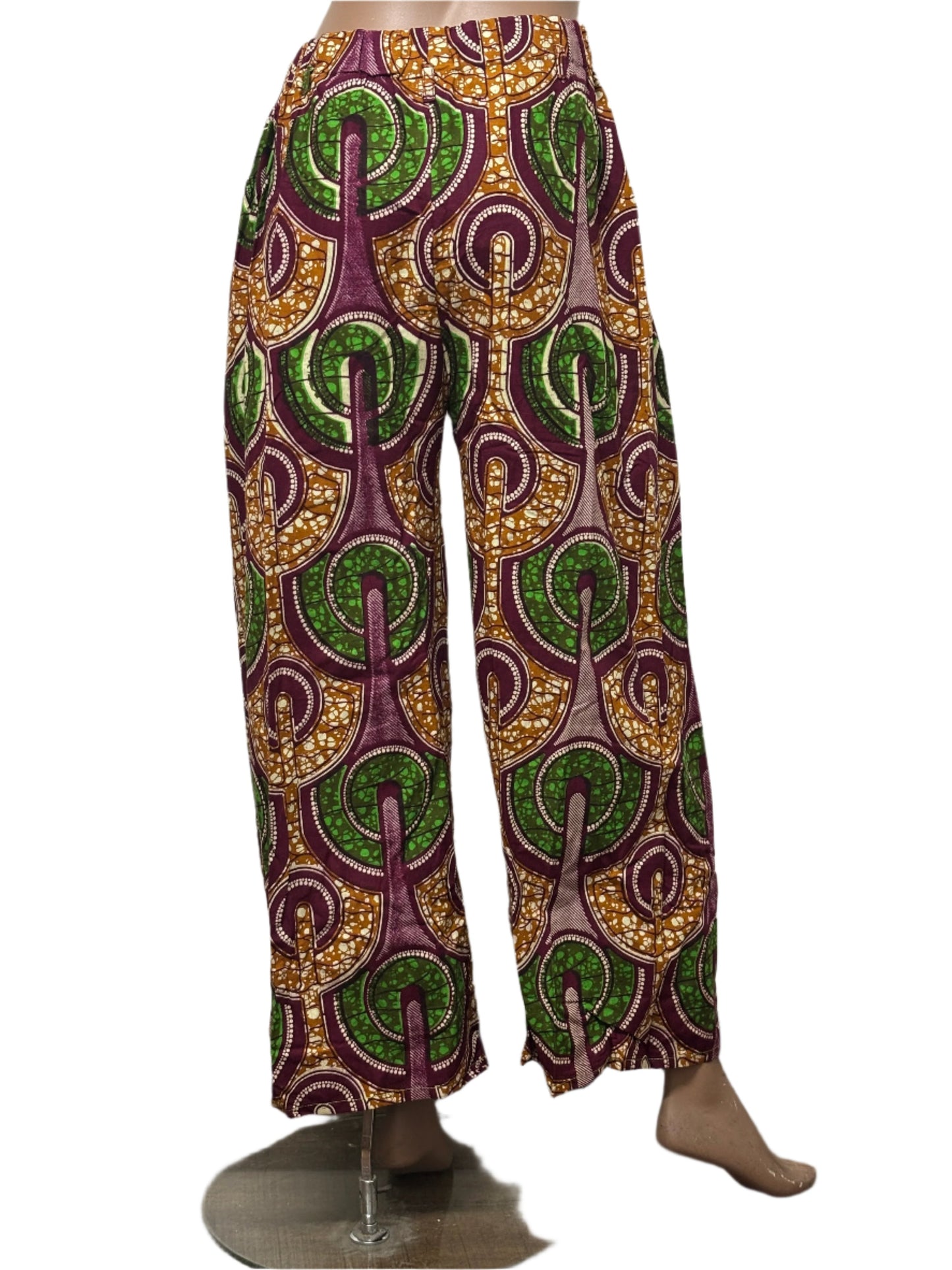 Women african pattern pants with pockets