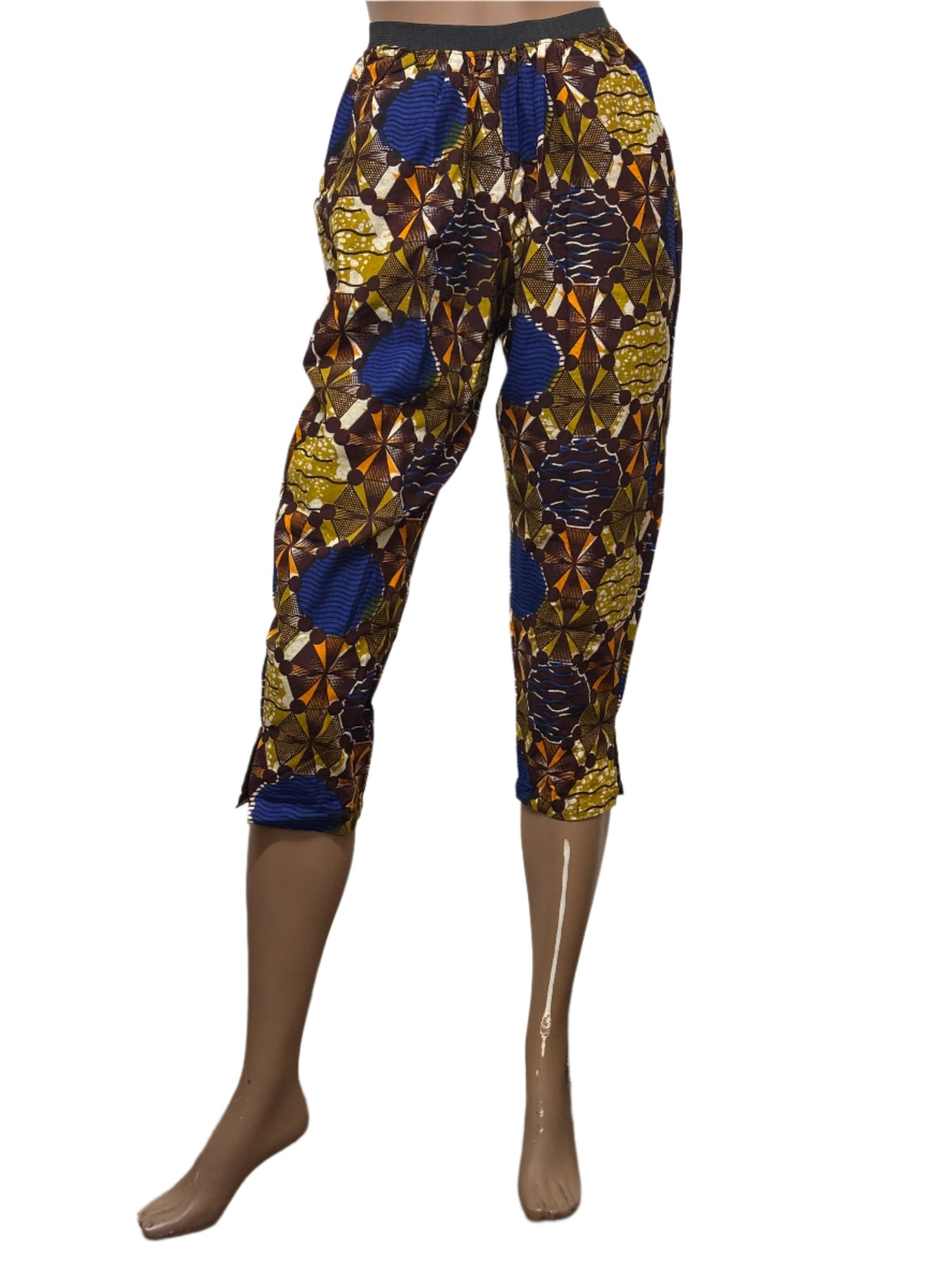 Women african pattern pants with pockets