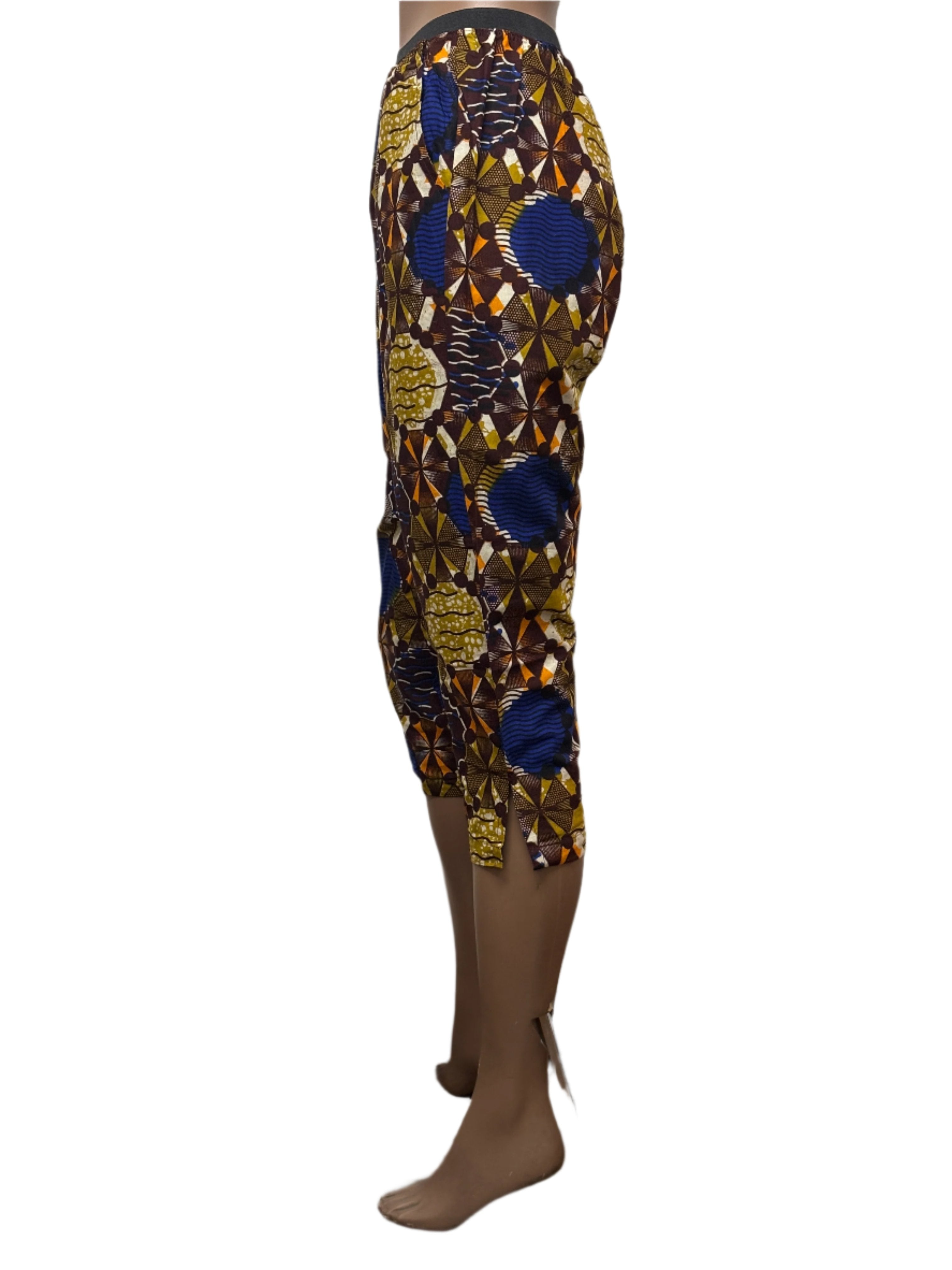 Women african pattern pants with pockets