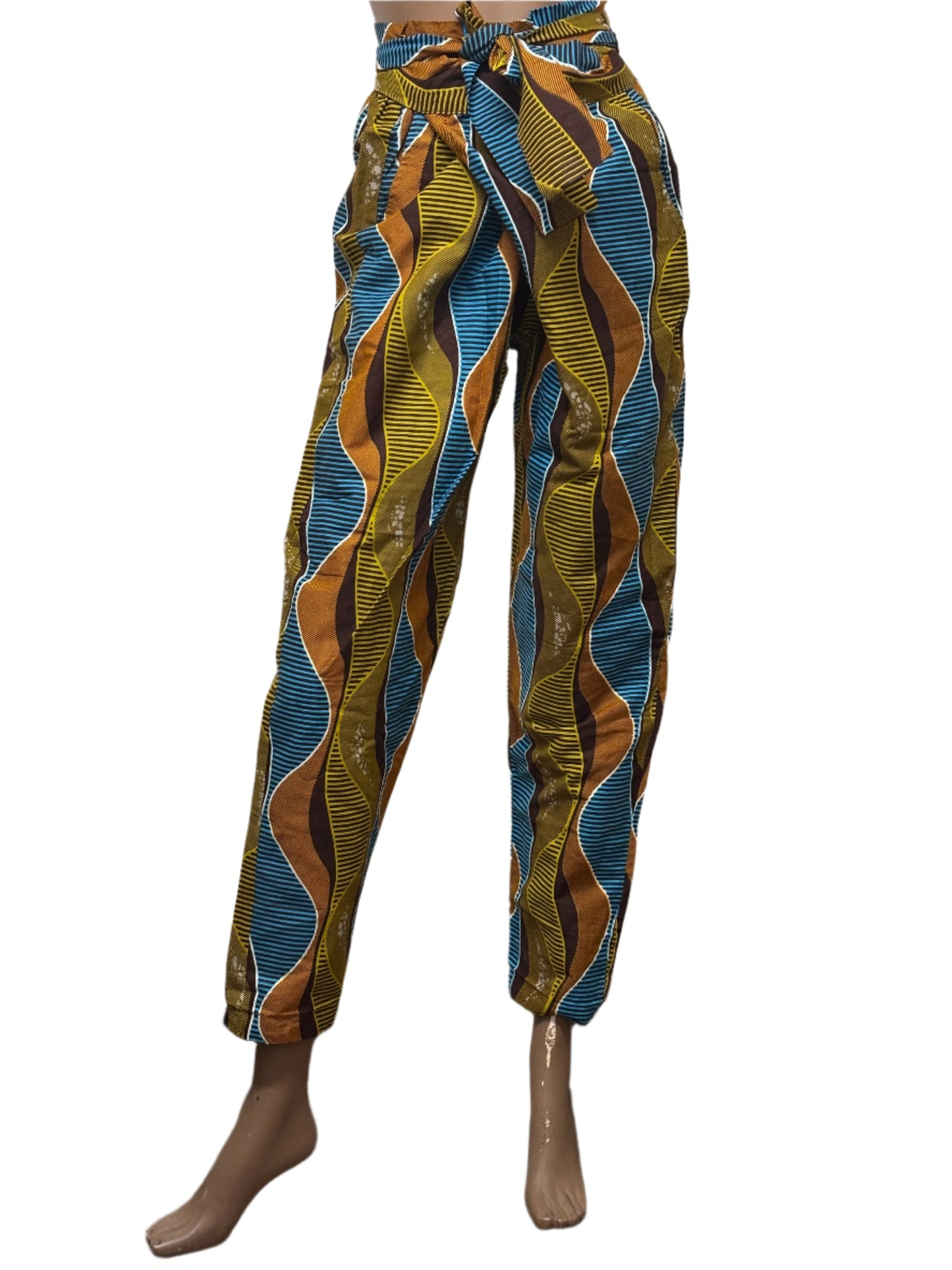 Women african pattern pants with pockets