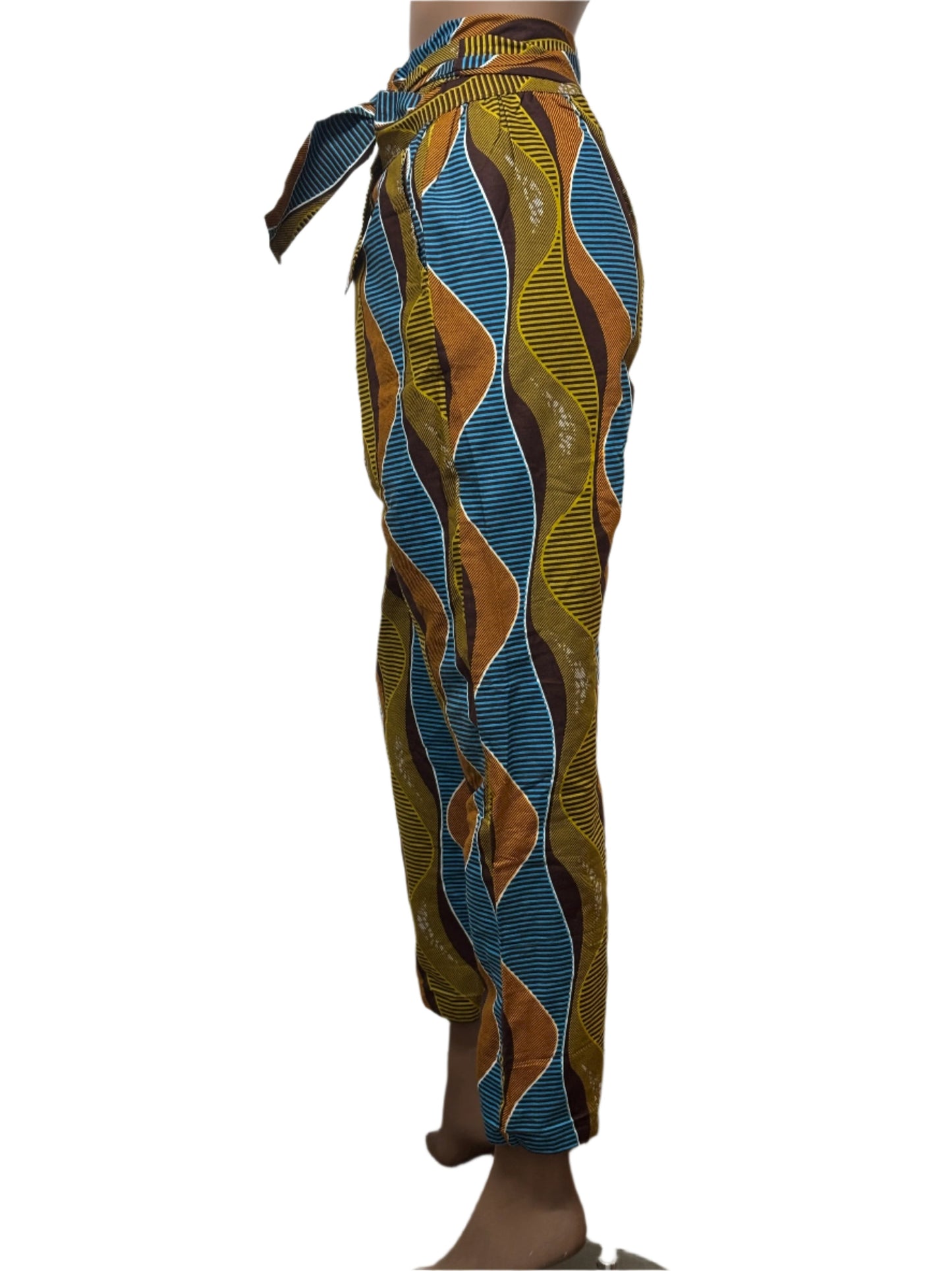 Women african pattern pants with pockets