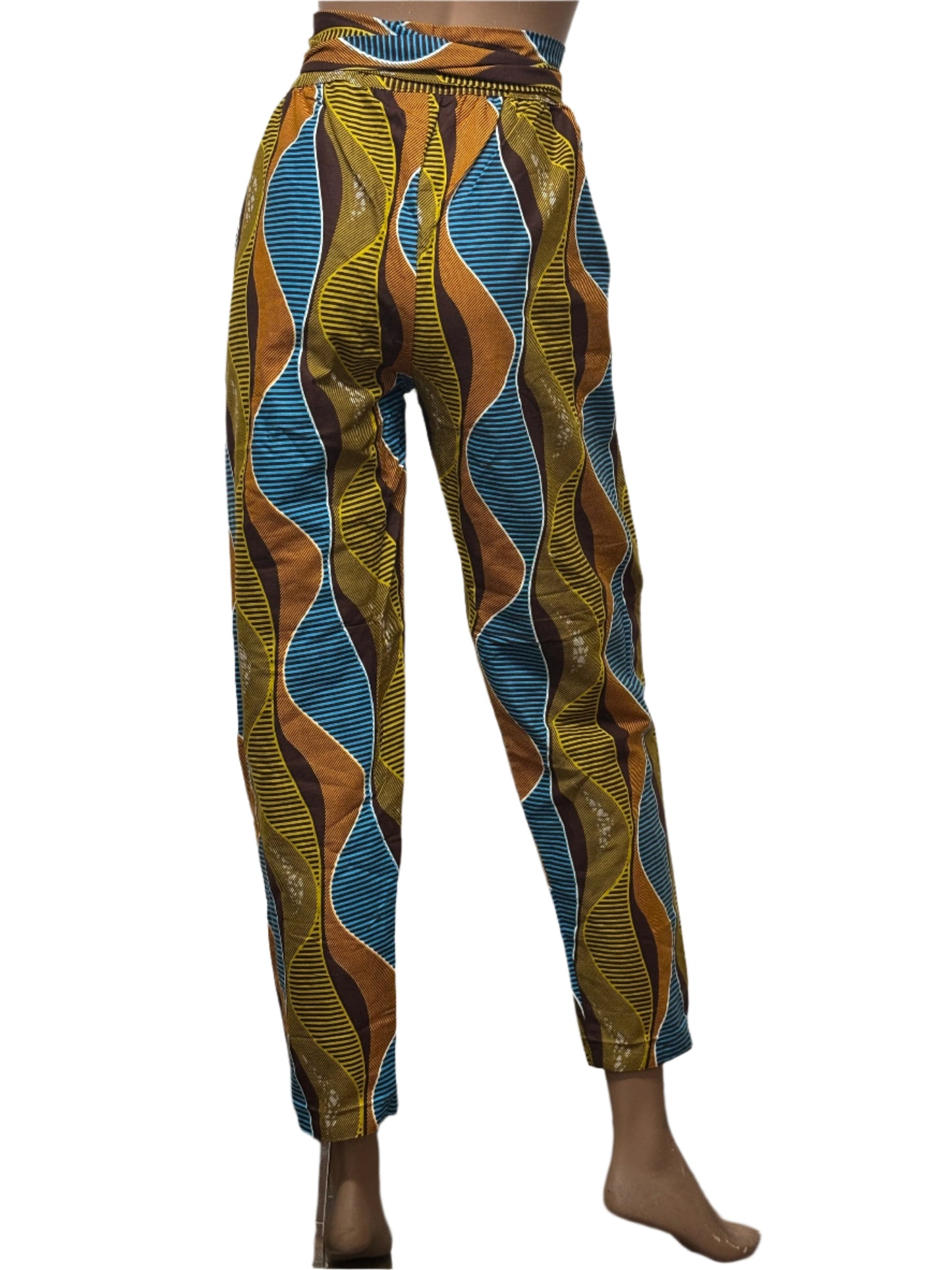 Women african pattern pants with pockets