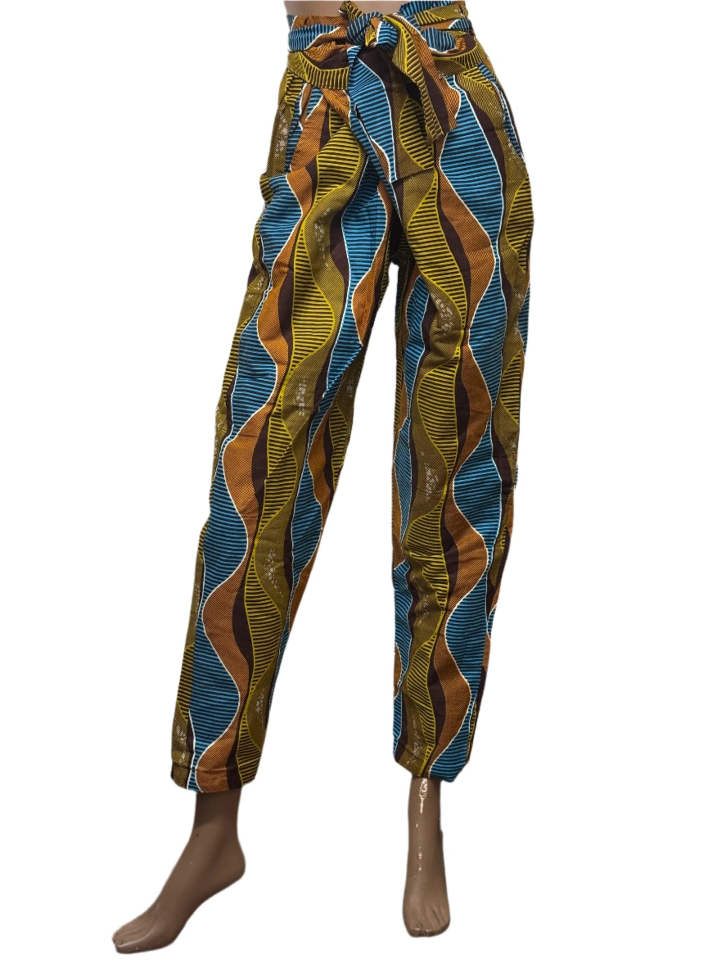 Women african pattern pants with pockets