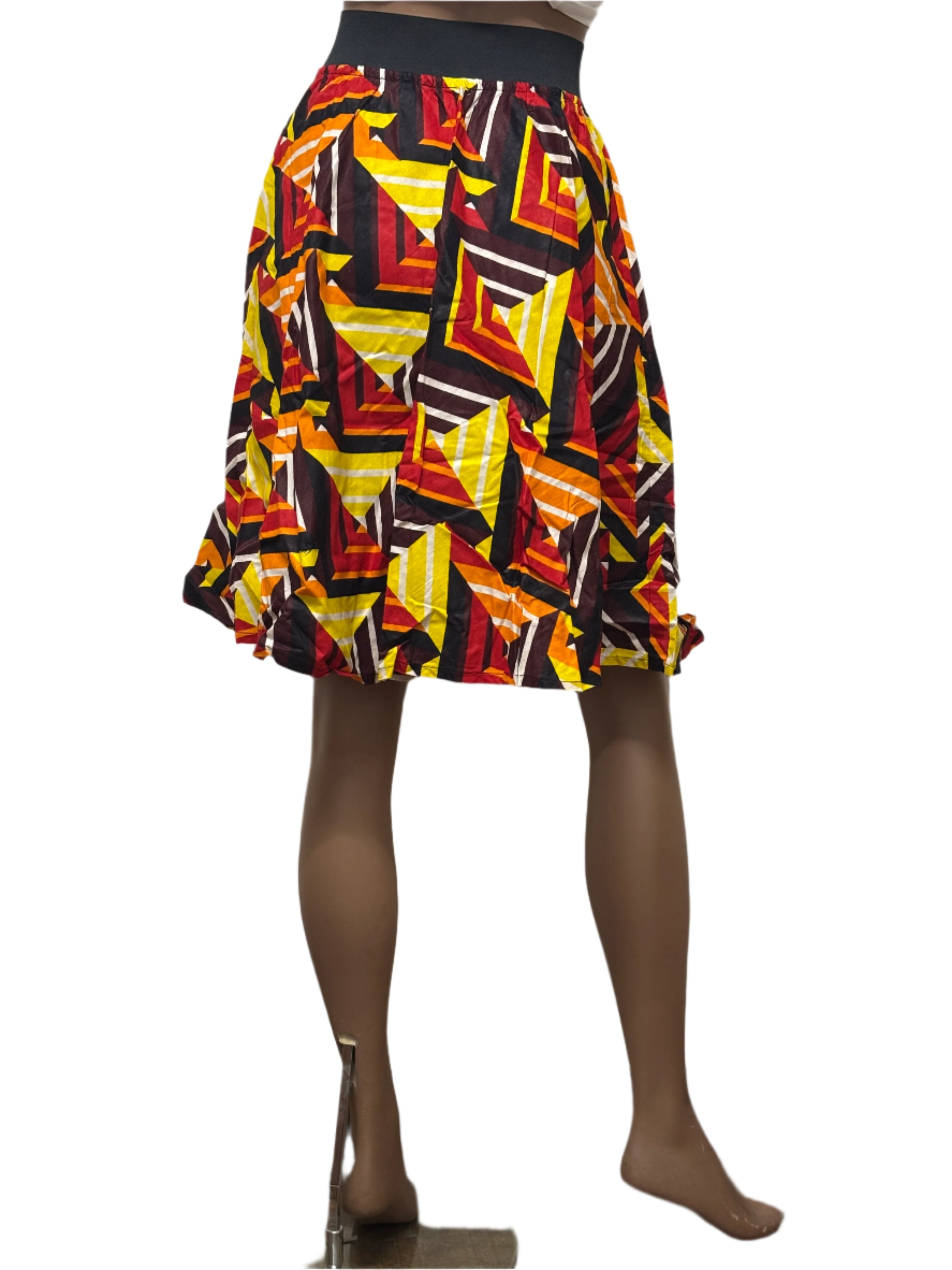 Seamless African pattern skirt with elastic waist