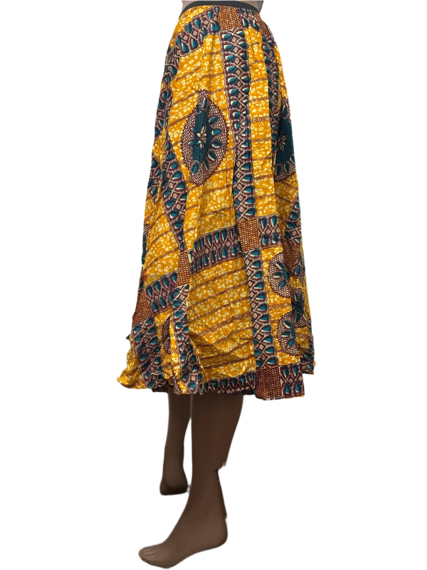 Seamless African pattern skirt with elastic waist