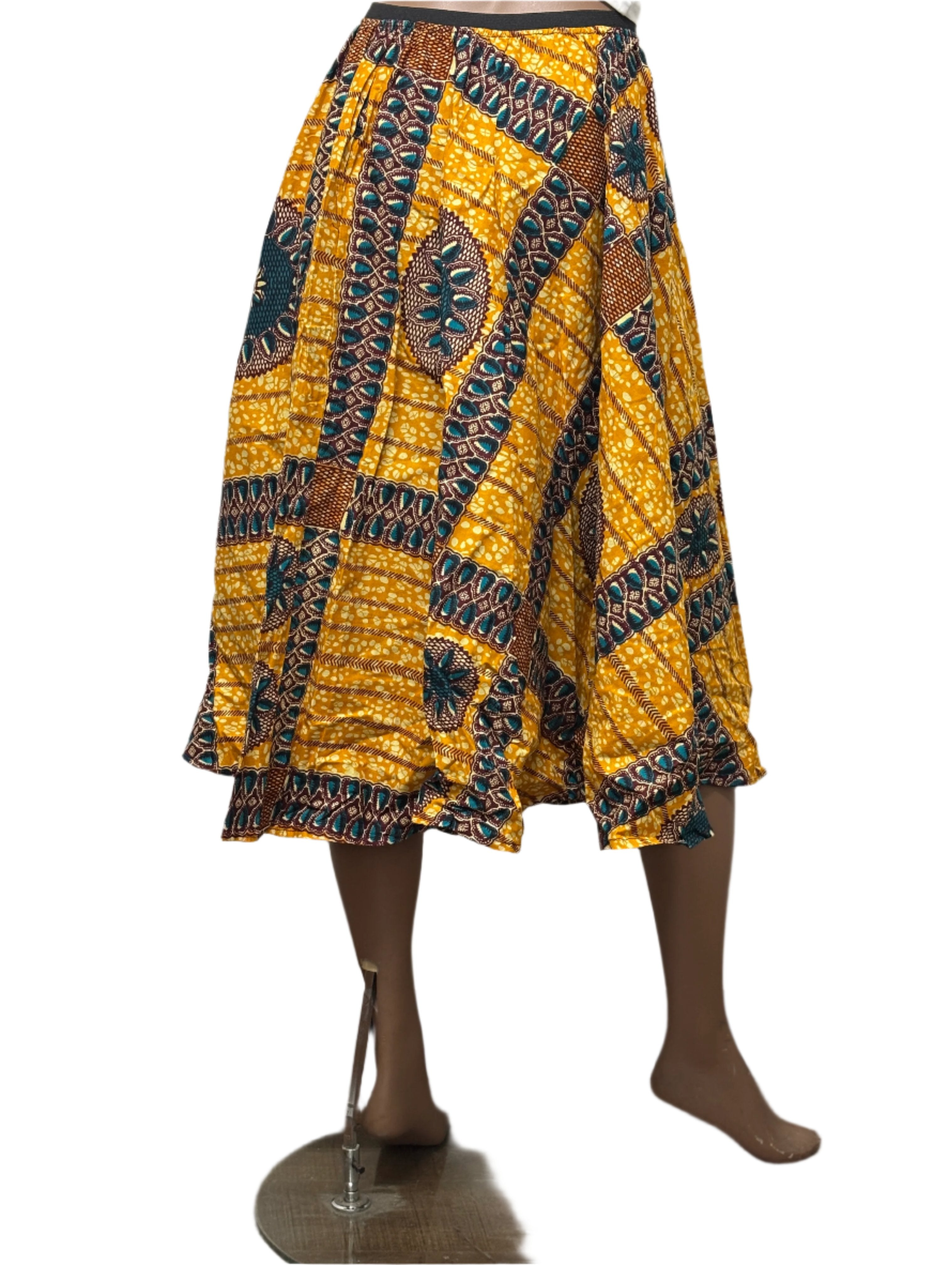 Seamless African pattern skirt with elastic waist