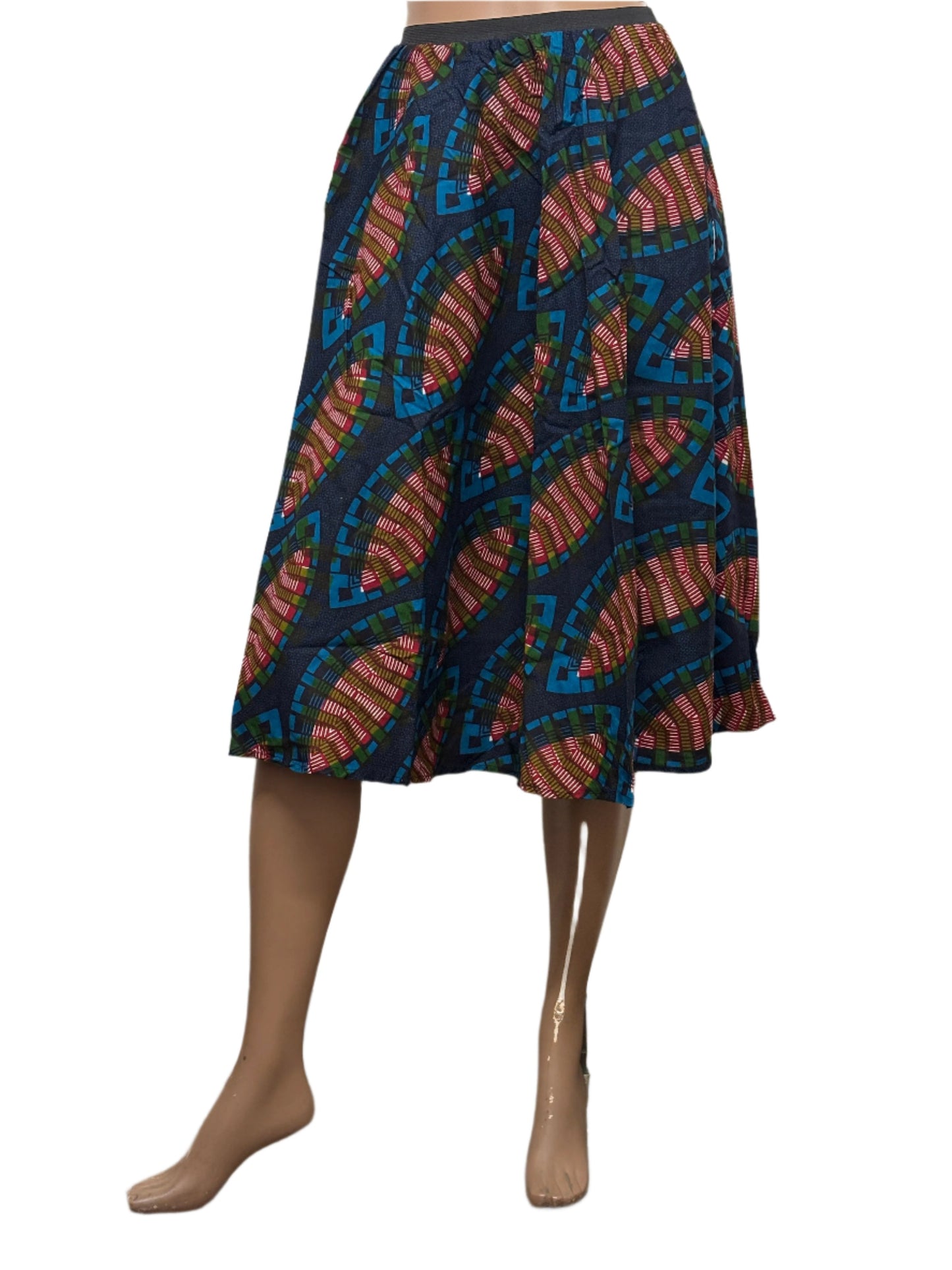 Seamless African pattern skirt with elastic waist