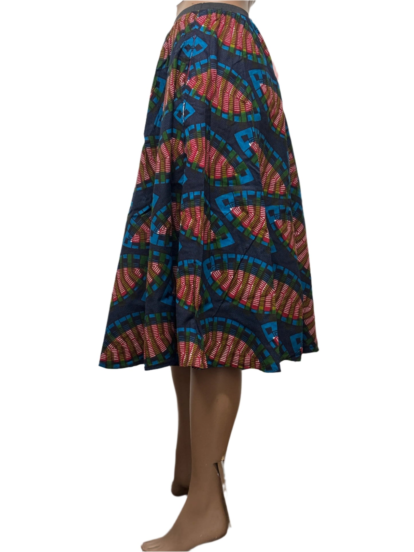 Seamless African pattern skirt with elastic waist