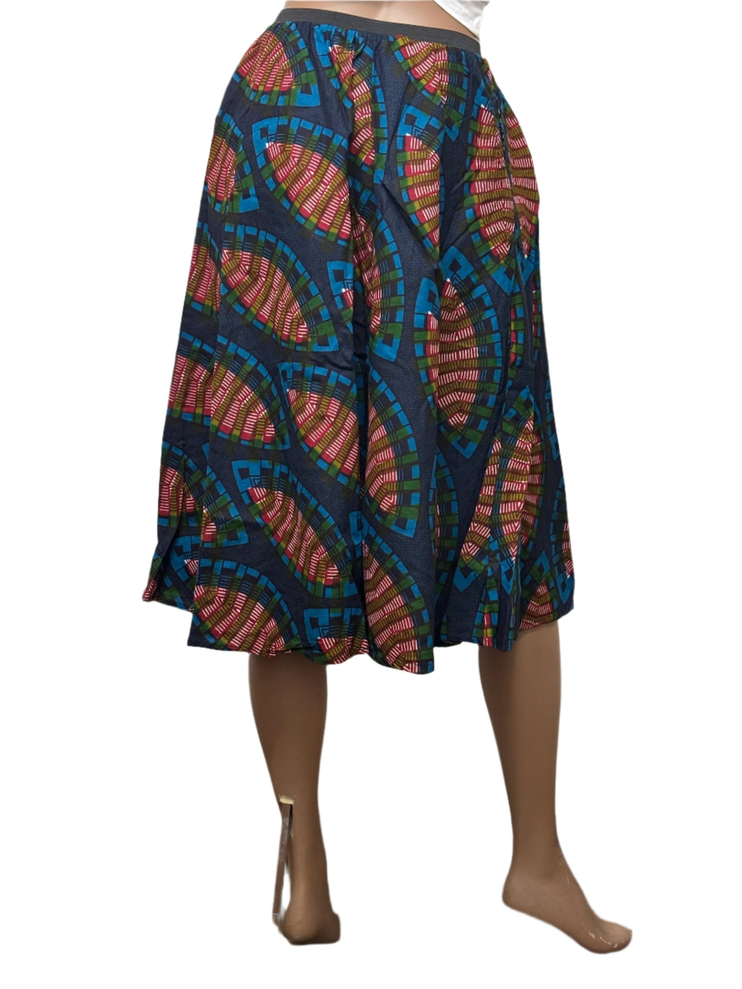 Seamless African pattern skirt with elastic waist