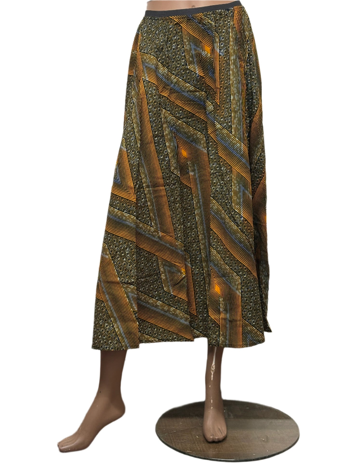 Seamless African pattern skirt with elastic waist