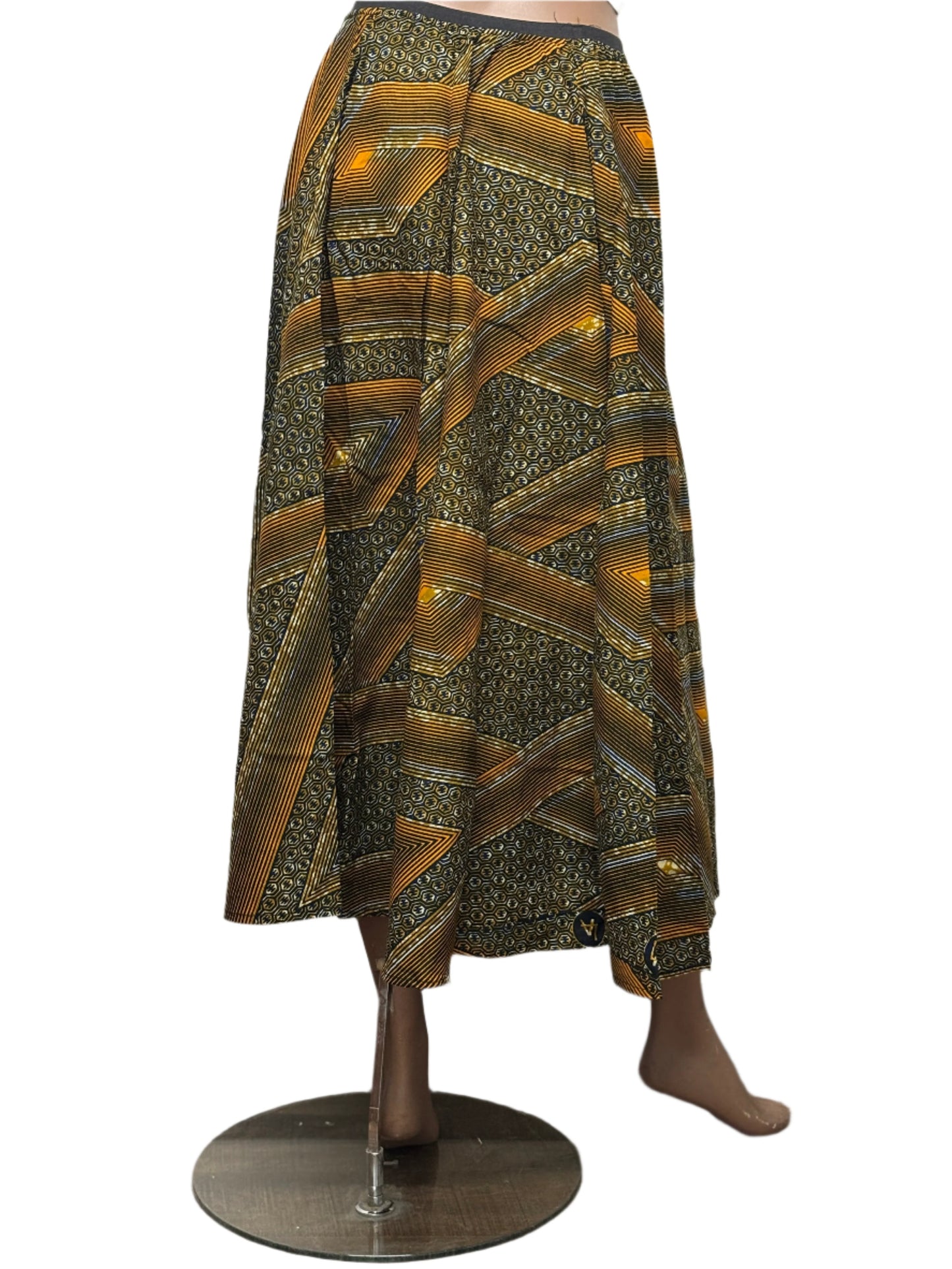 Seamless African pattern skirt with elastic waist