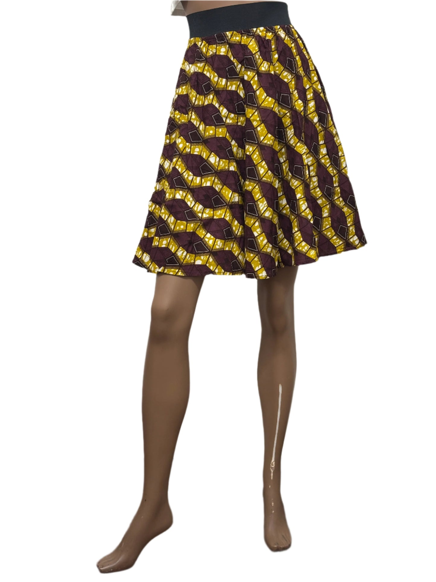 Seamless African pattern skirt with elastic waist