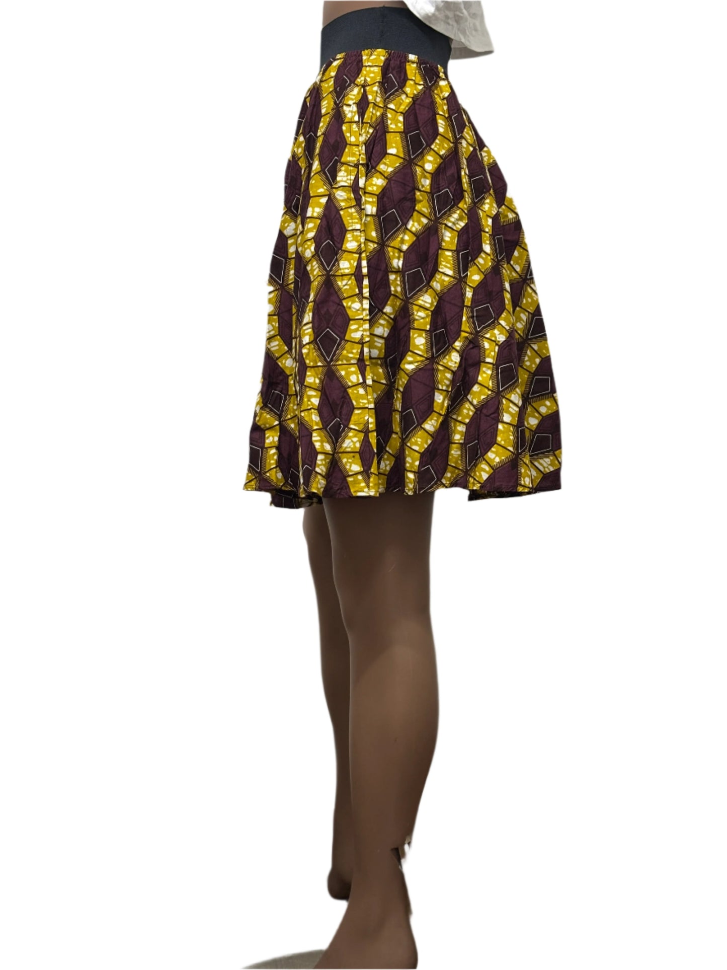 Seamless African pattern skirt with elastic waist