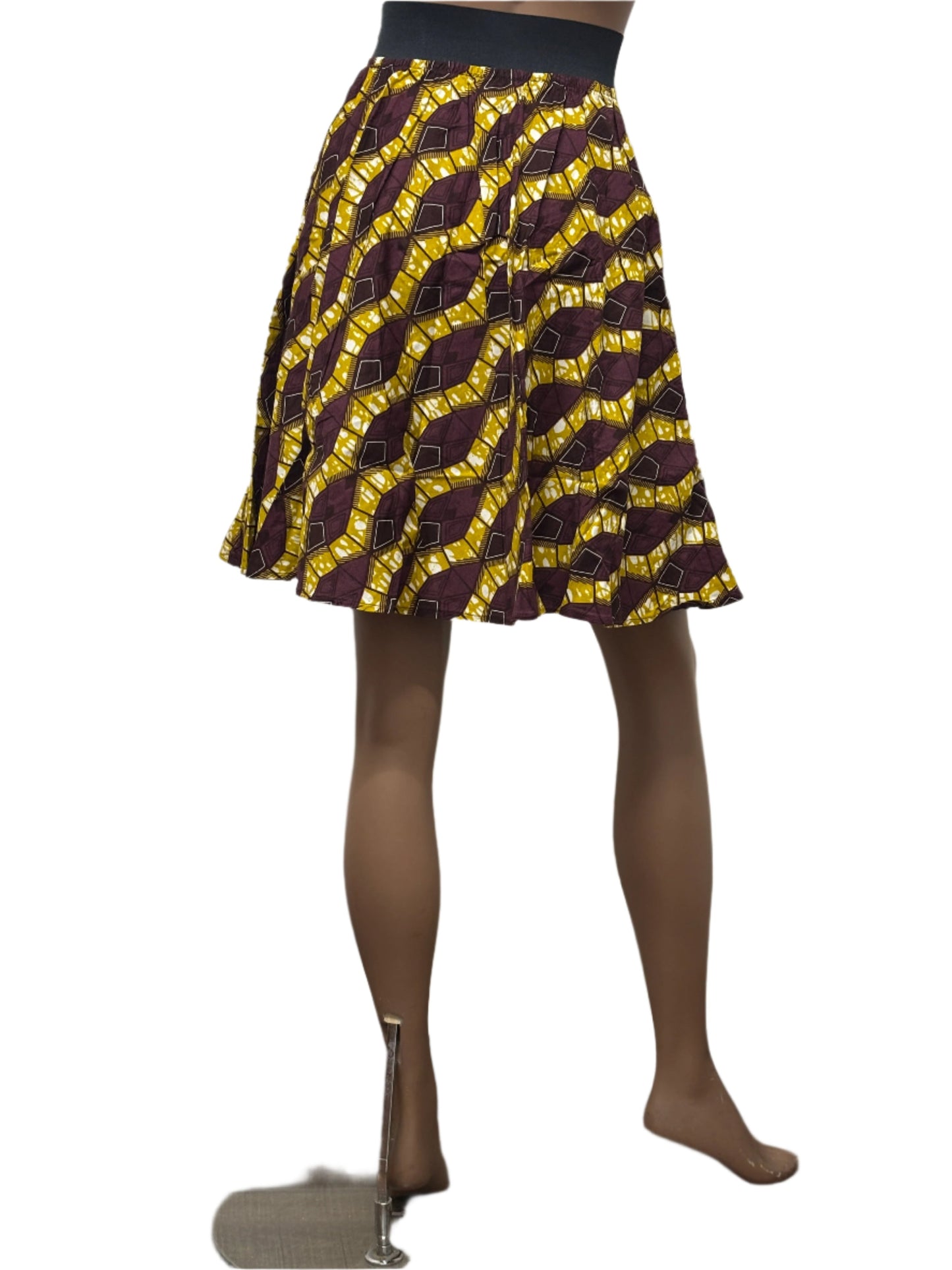 Seamless African pattern skirt with elastic waist