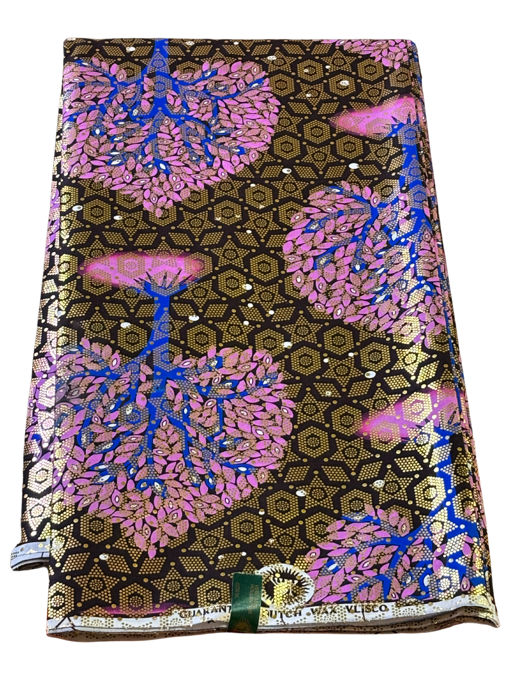 African print fabric with foil pattern