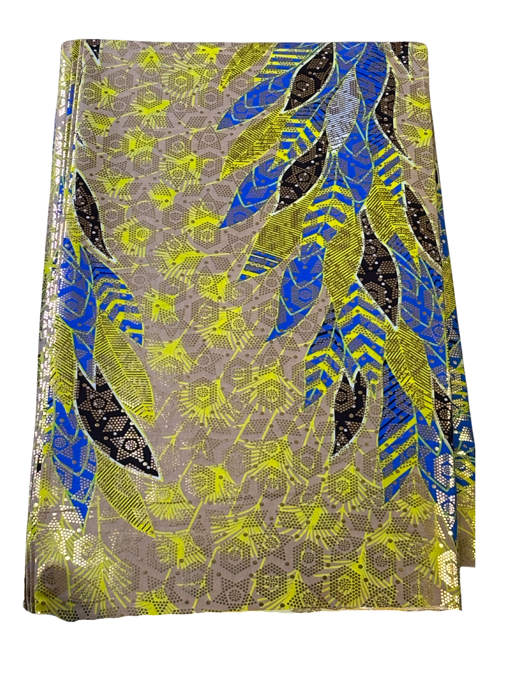 African print fabric with foil pattern